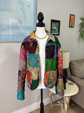 Patchwork Quilted Women's Jacket in Multicolor